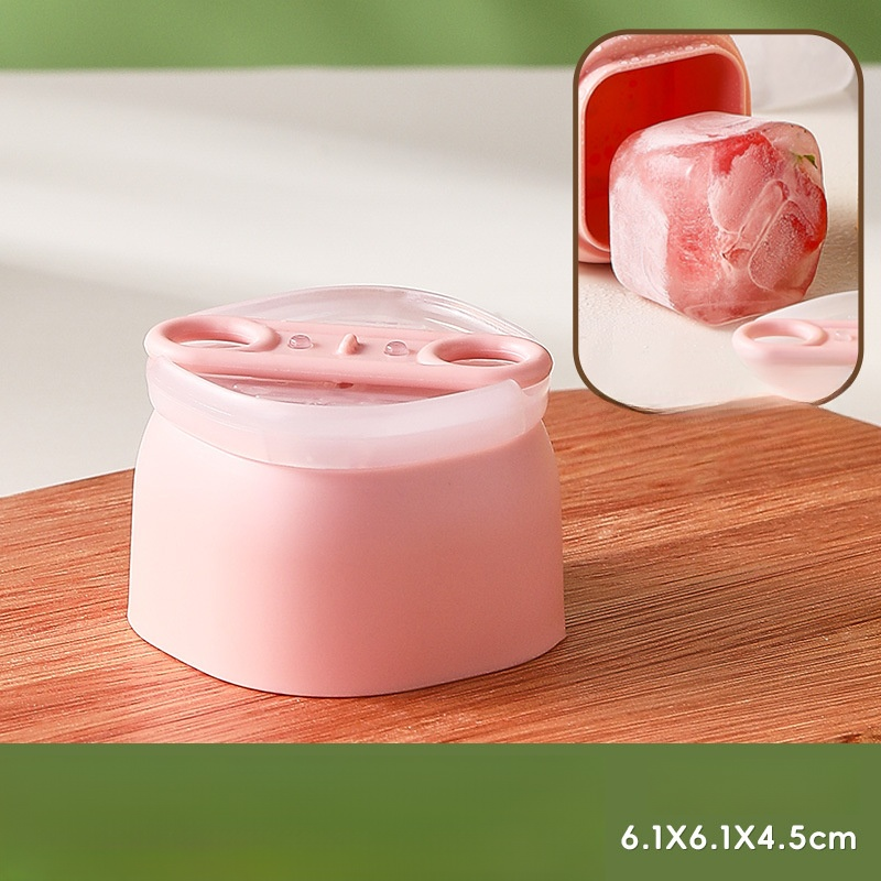 Soft silicone square ice cube mold