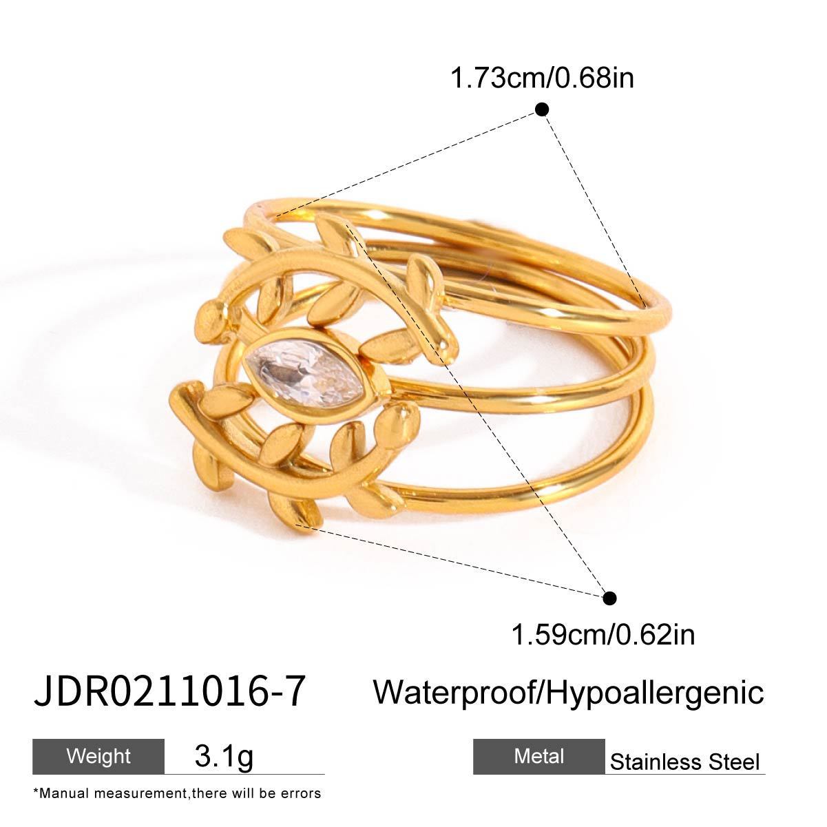Jieding titanium steel zircon ring, light luxury high-end jewelry, non-fading women's ring, stainless steel cross-border accessory