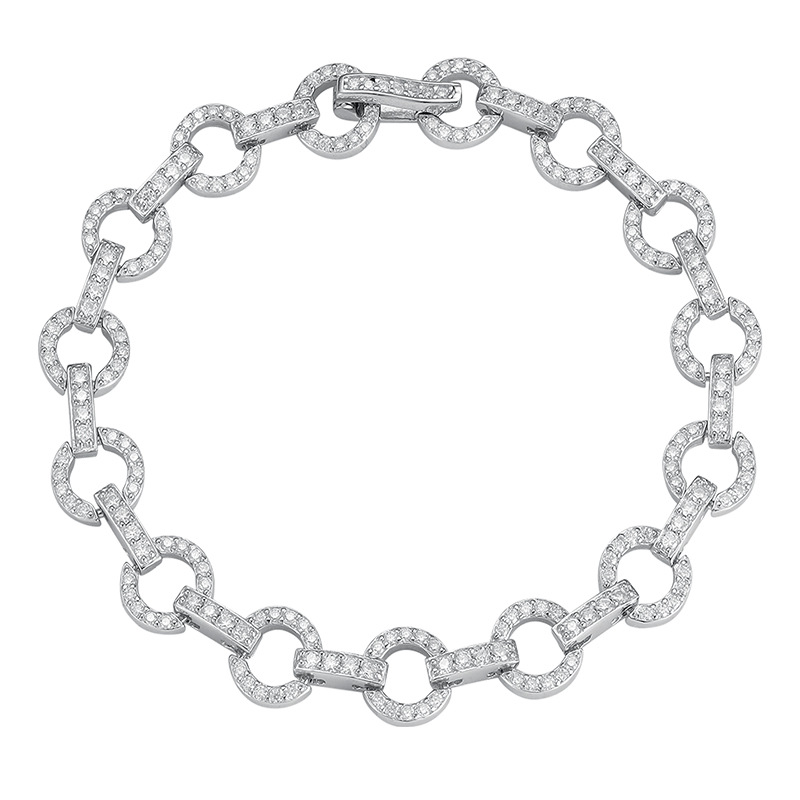 Shining Versatile Lucky Four-Leaf Clover Moissanite Bracelet for Women, Prismatic and Round, Pure Silver, Niche Design, Light Luxury, Full of Diamonds