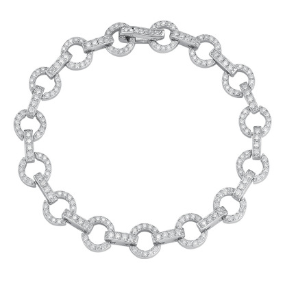 Shining Versatile Lucky Four-Leaf Clover Moissanite Bracelet for Women, Prismatic and Round, Pure Silver, Niche Design, Light Luxury, Full of Diamonds