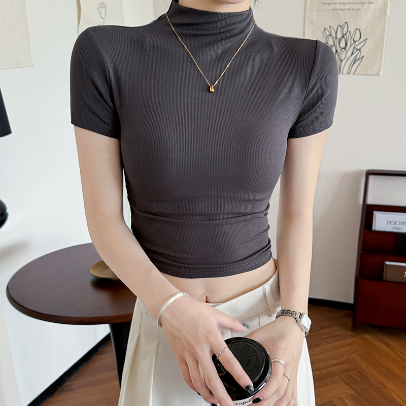 C30 summer thin knitted slim-fit base shirt