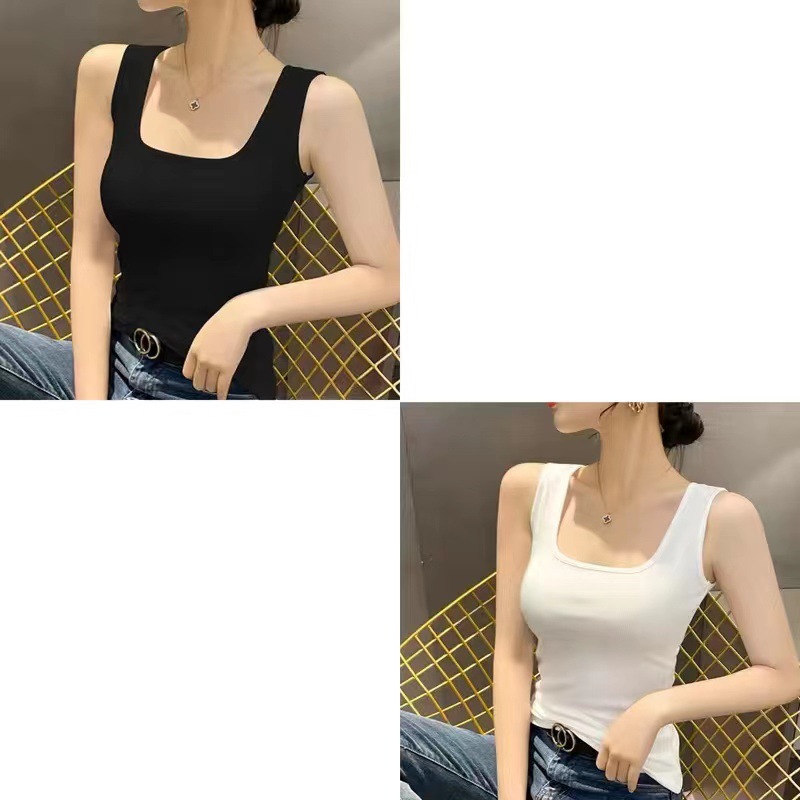 Modal Spring and Summer New Square Neck Camisole for Women, Plus Size, Slim Fit, Suitable for Both Outerwear and Layering