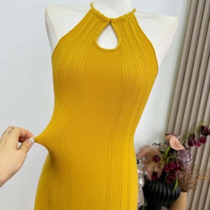 C83 BODYCON SLEEVELESS SHORT DRESS YELLOW