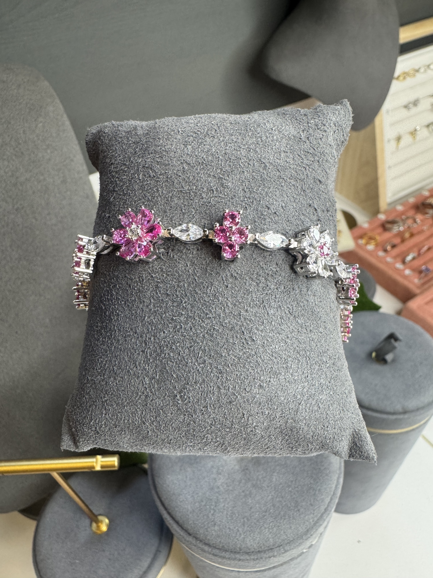 B24 FLOWER PINK BRACELET 16CM