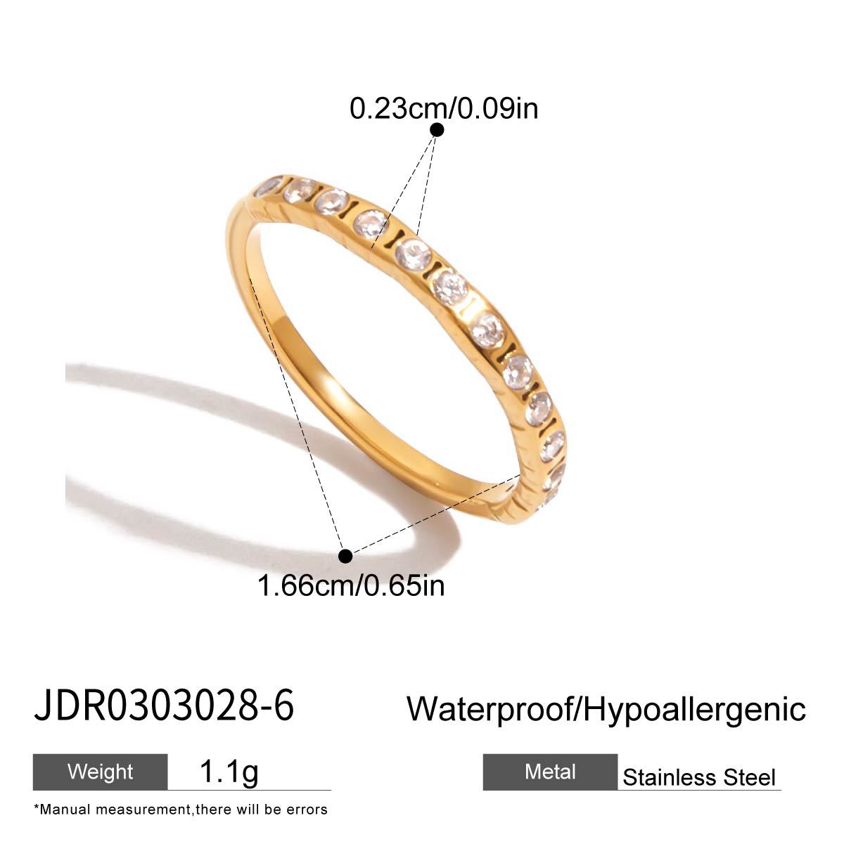 Jieding titanium steel zircon ring, light luxury high-end jewelry, non-fading women's ring, stainless steel cross-border accessory