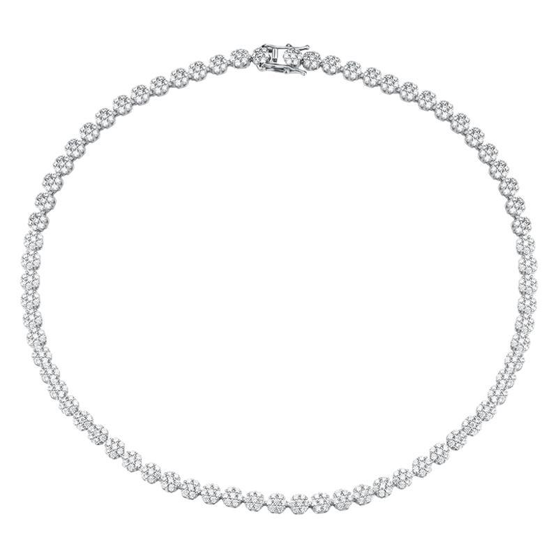 Double-secure moissanite plum blossom necklace for women, simple and versatile, super shiny collarbone chain, exquisite neck chain, birthday gift for girlfriend