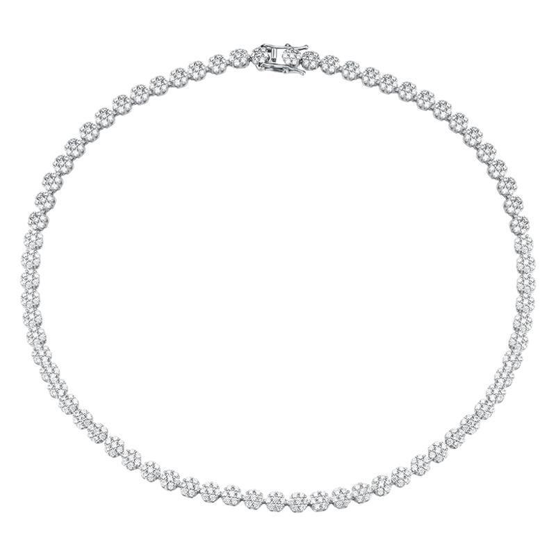 Double-secure moissanite plum blossom necklace for women, simple and versatile, super shiny collarbone chain, exquisite neck chain, birthday gift for girlfriend