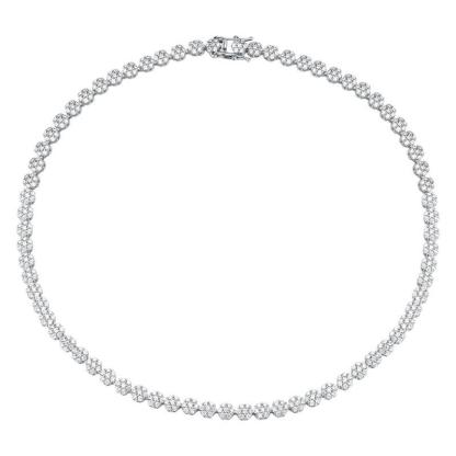 Double-secure moissanite plum blossom necklace for women, simple and versatile, super shiny collarbone chain, exquisite neck chain, birthday gift for girlfriend