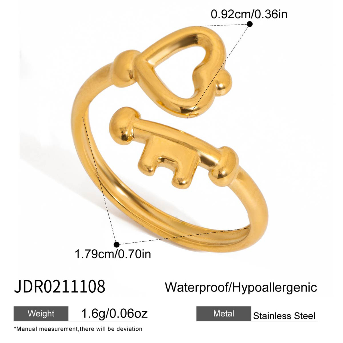 Jieding titanium steel zircon ring, light luxury high-end jewelry, non-fading women's ring, stainless steel cross-border accessory