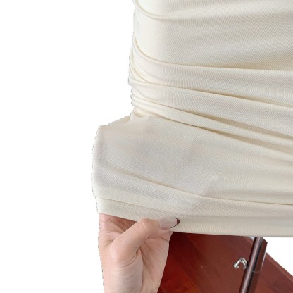 Lyocell ruched asymmetrical dress with chest pads for women, spring/summer bodycon mini dress