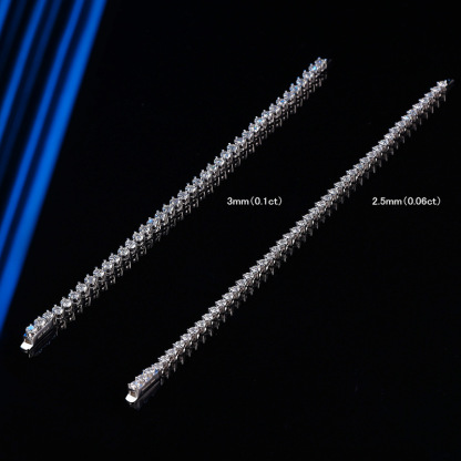 Three-prong hidden clasp moissanite bracelet for women, made of sterling silver, with a niche design, light luxury, fully encrusted with diamonds, tennis chain, shining and versatile