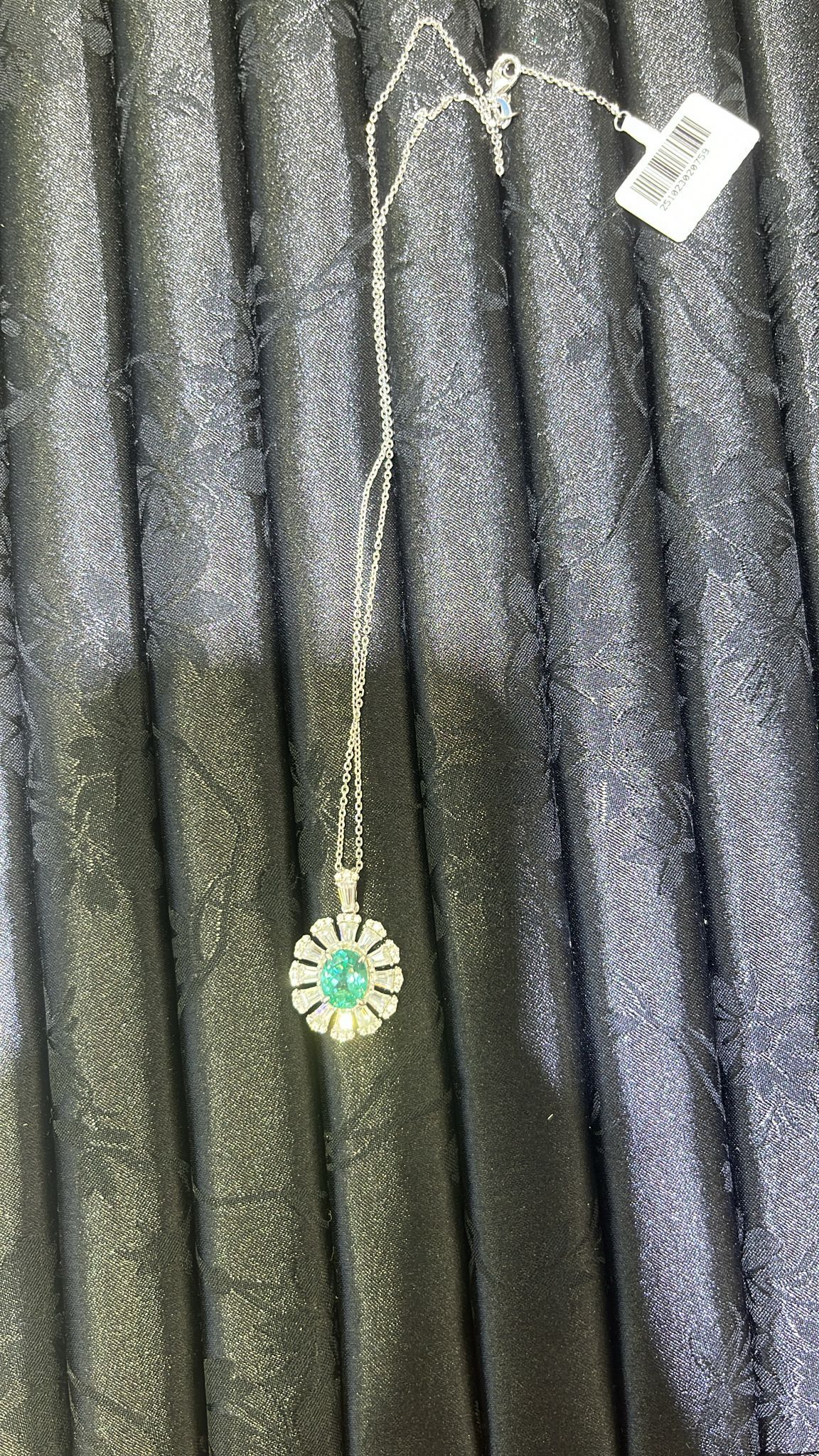 H11 3CT SWANEGG PARAYIBA SURR DIA NECKLACE