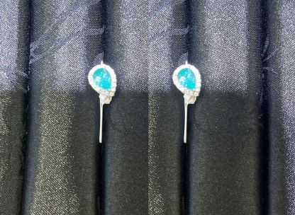 H14 0.8CT TEARDROP PARAYIBA SURR MOS DIA EARSTUD