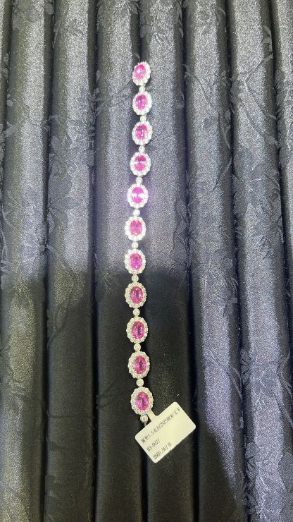 H15 1.5CT LAB GROWN PINK SWANEGG SURR MOS DIA BRACELT