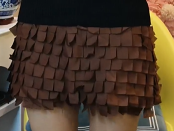 BROWN LATTICE SHORT SKIRT (C9)