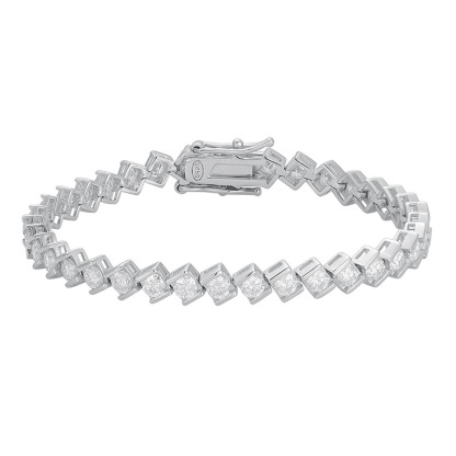 Shining Versatile Lucky Four-Leaf Clover Moissanite Bracelet for Women, Prismatic and Round, Pure Silver, Niche Design, Light Luxury, Full of Diamonds