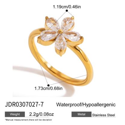 Jieding titanium steel zircon ring, light luxury high-end jewelry, non-fading women's ring, stainless steel cross-border accessory