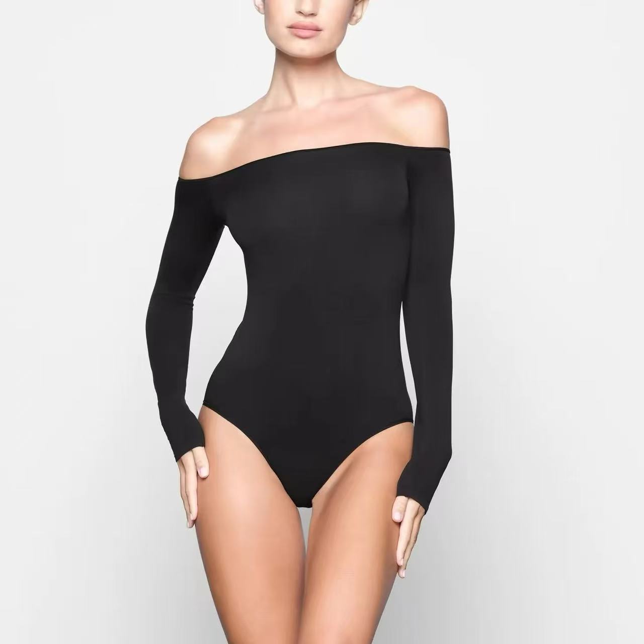 Skims Nobra supermodel bodysuit, no-underwear required, light shaping waist-cinching one-piece shapewear