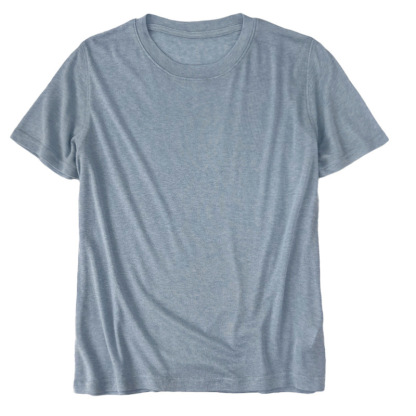 Soft and lightweight Lyocell thin ice silk short-sleeve t-shirt for women, summer loose-fitting solid color round-neck pullover knitted base top
