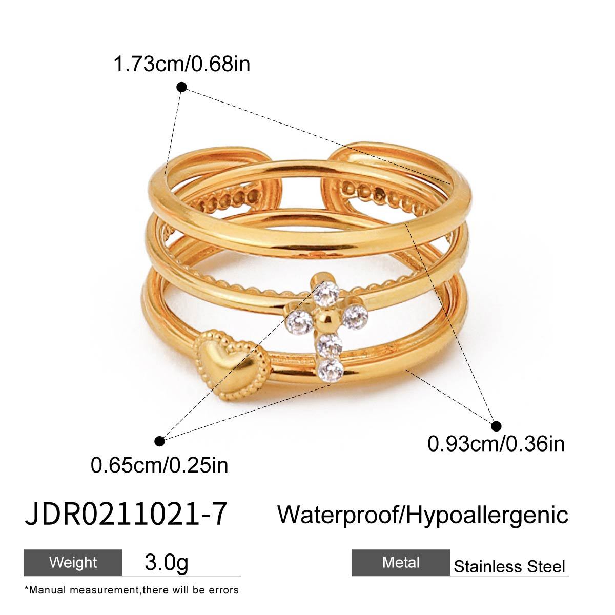 Jieding titanium steel zircon ring, light luxury high-end jewelry, non-fading women's ring, stainless steel cross-border accessory