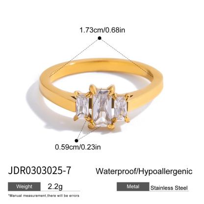 Jieding titanium steel zircon ring, light luxury high-end jewelry, non-fading women's ring, stainless steel cross-border accessory