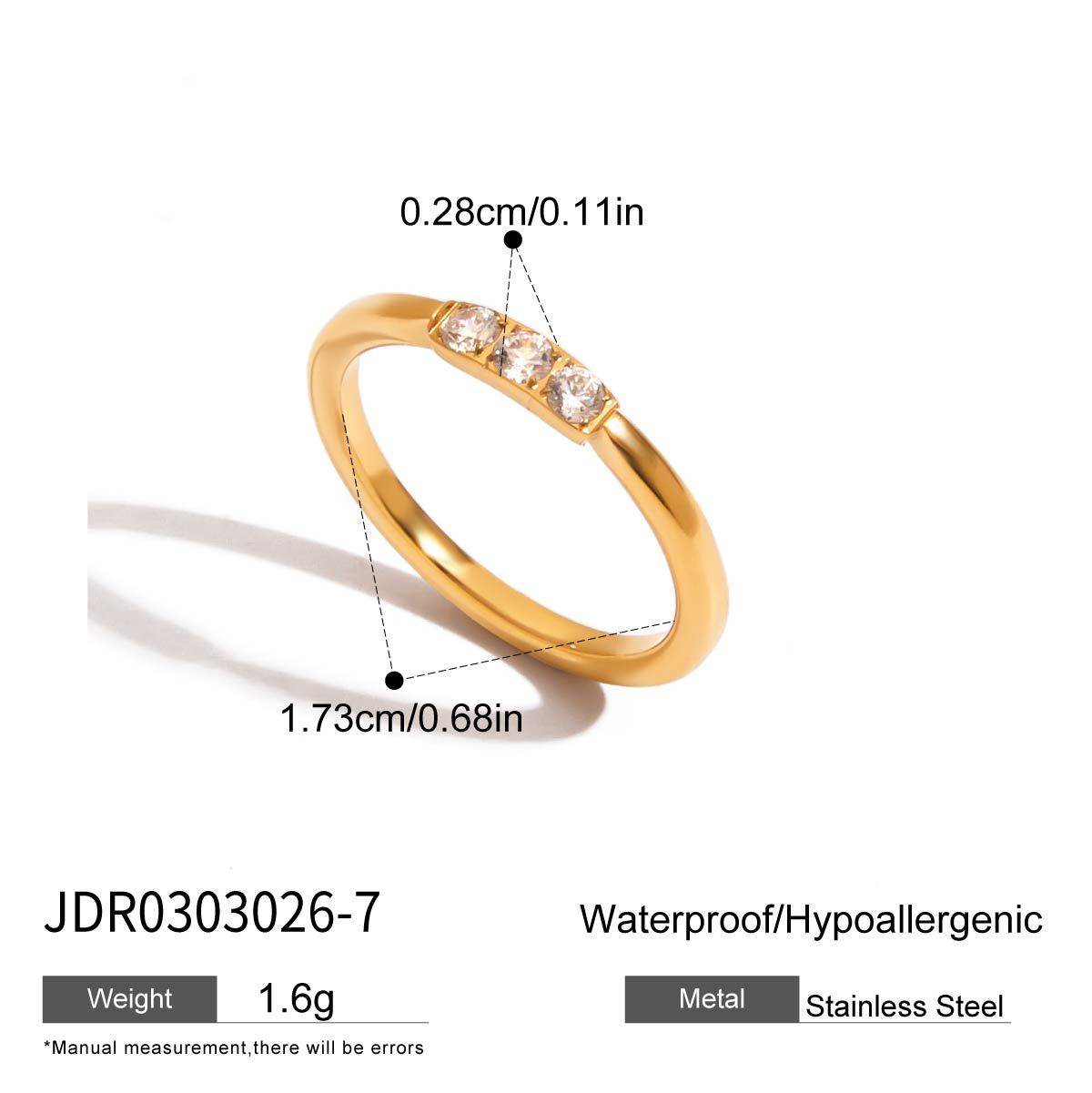 Jieding titanium steel zircon ring, light luxury high-end jewelry, non-fading women's ring, stainless steel cross-border accessory