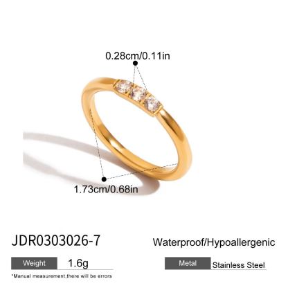 Jieding titanium steel zircon ring, light luxury high-end jewelry, non-fading women's ring, stainless steel cross-border accessory