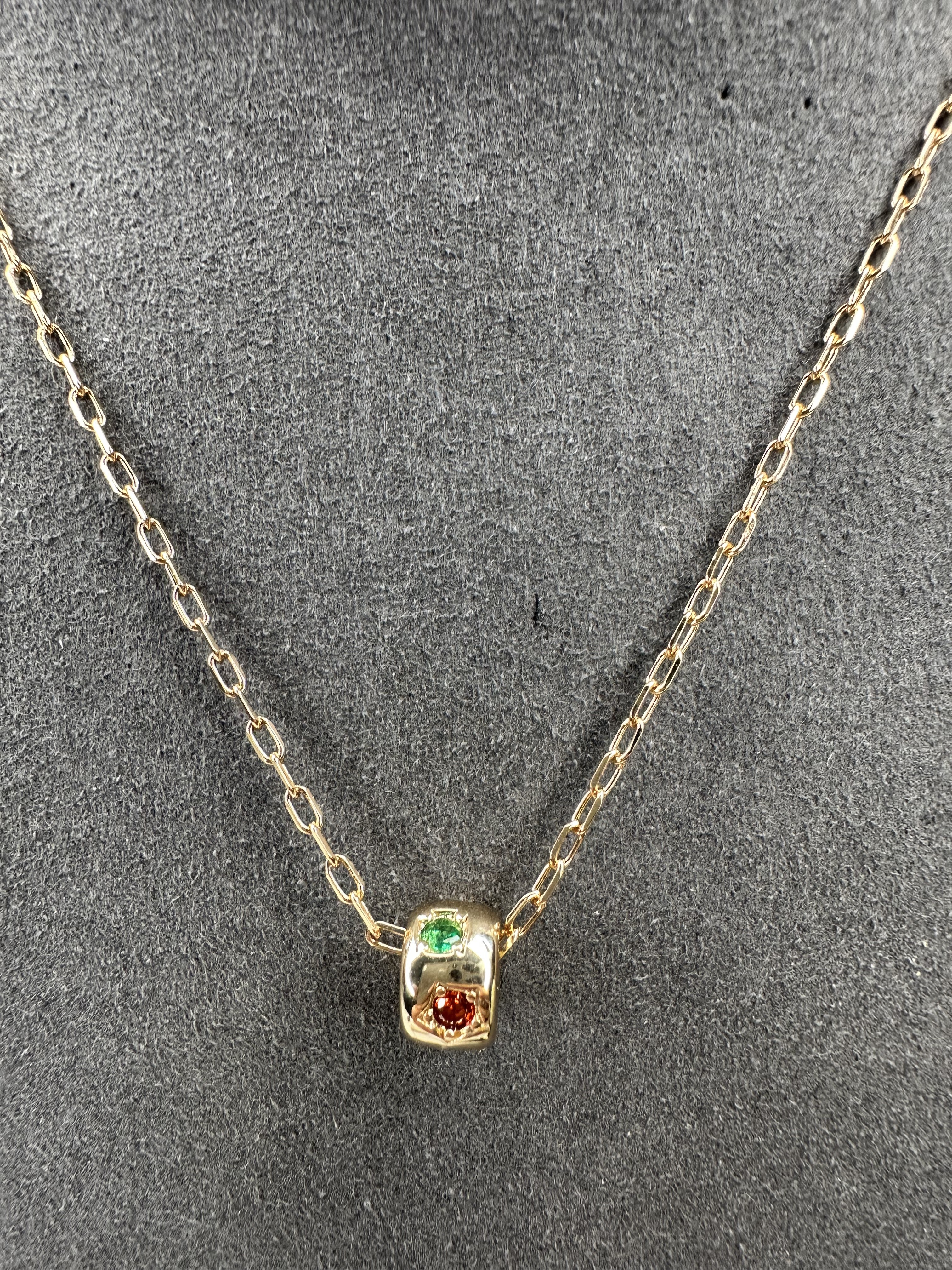 RAINBOW WHEEL 360 GOLD NECKLACE(N15)