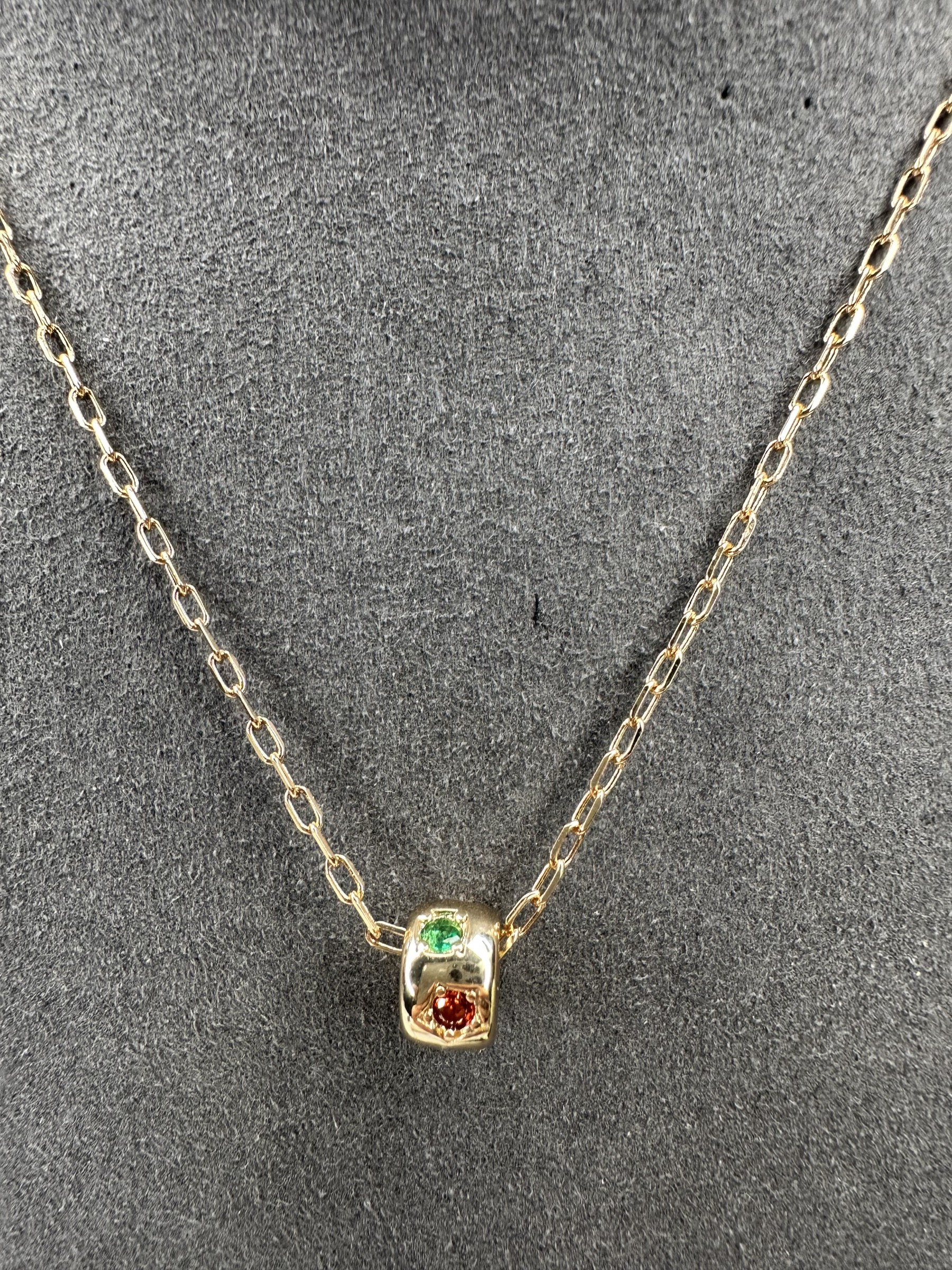 RAINBOW WHEEL 360 GOLD NECKLACE(N15)