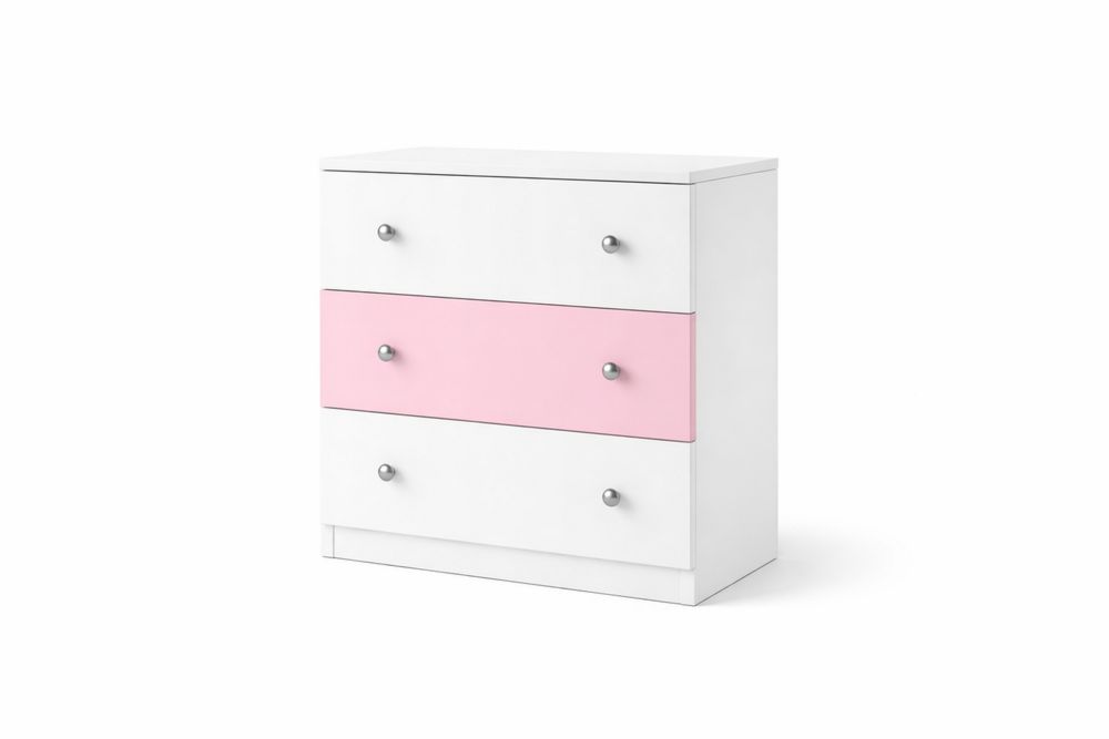 3-Drawer MDF chest of drawers Pink-Interanil