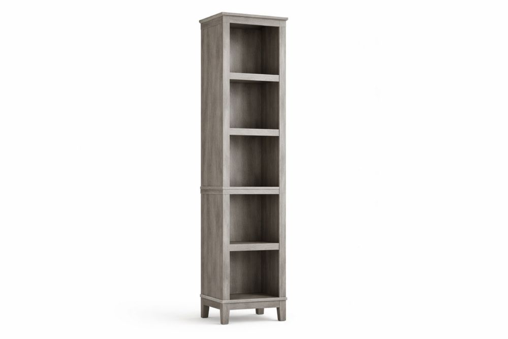 Wooden Tall Bookcase 5-Shelf Gray-Interanil
