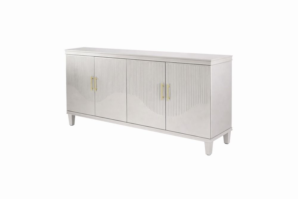 Sideboard Cabinet MDF with Four Doors in White-Interanil