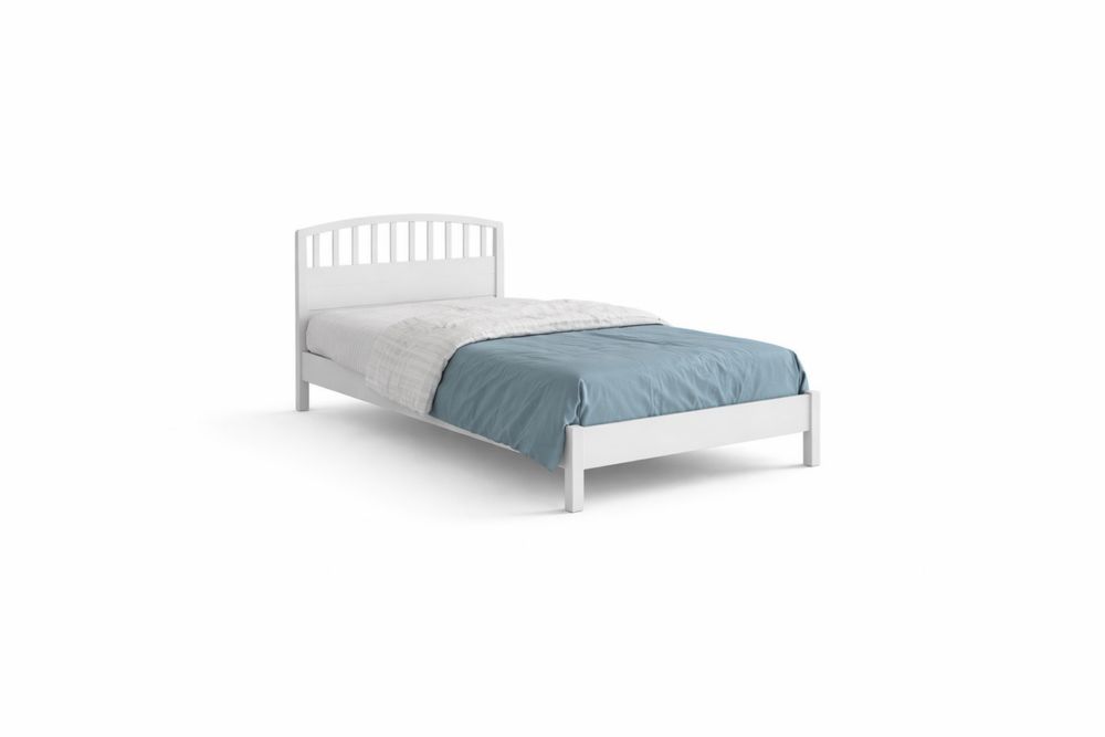 White Solid Wood Twin Bed Frame 200cm x 100cm-Interanil