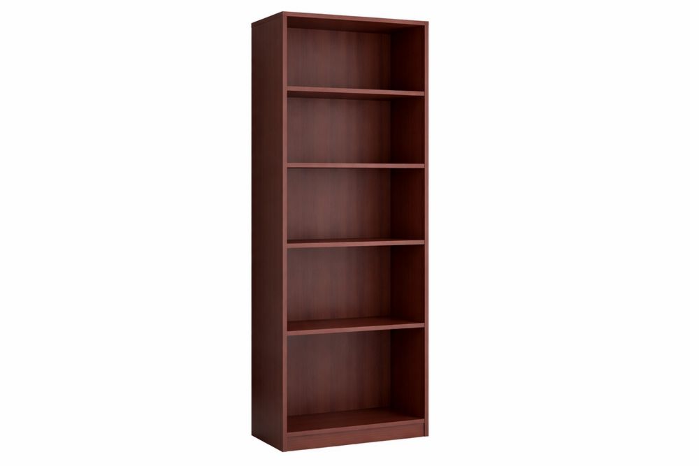 Five-Shelf Wood Bookcase Brown 180cm-Interanil