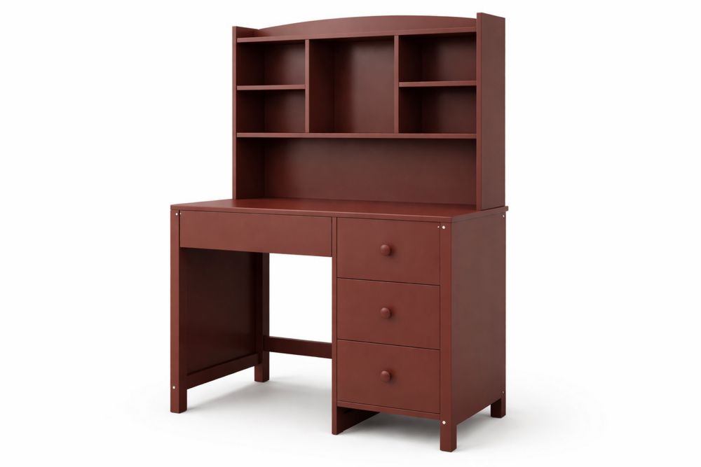 MDF Desk with Hutch and Drawers Brown 120cm x 60cm x 150cm-Interanil