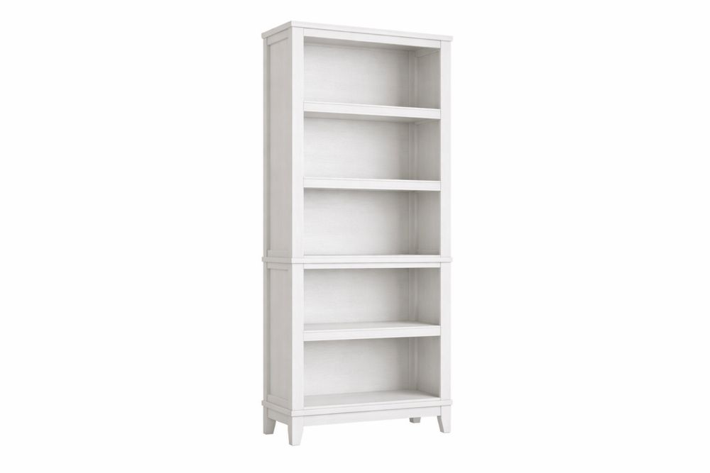 Engineered Wood Tall Bookcase with 5 Shelves in White-Interanil