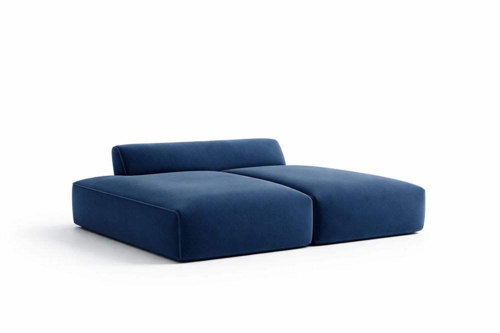 Blue Polyester Modular Sofa Set-Interanil