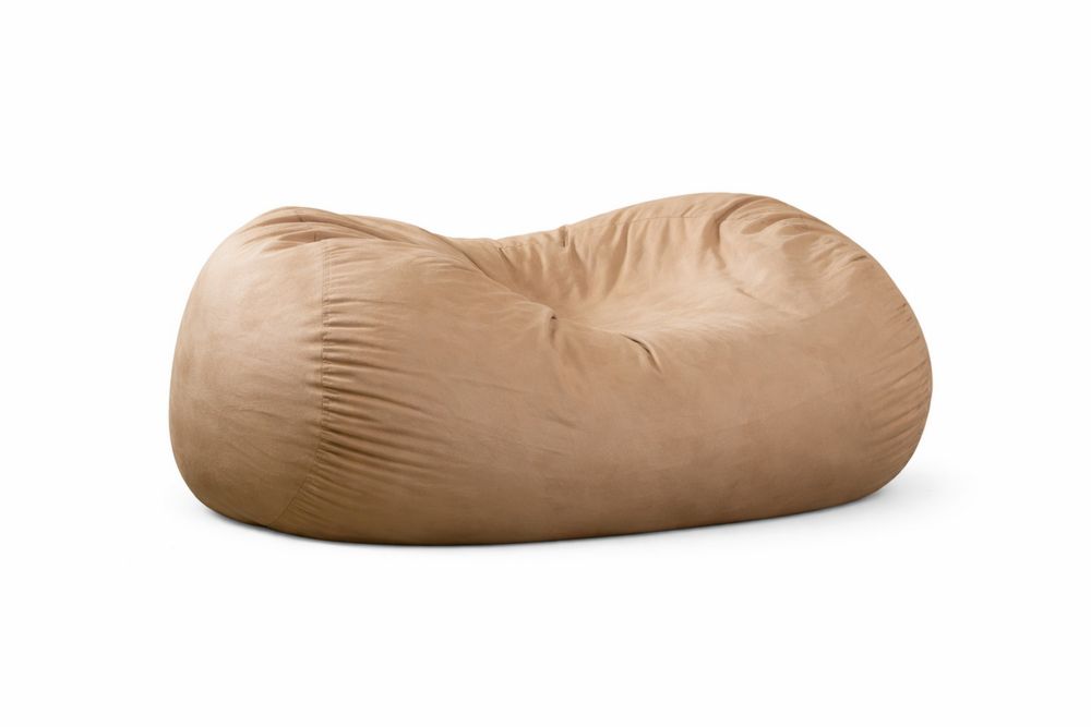 Microfiber Bean Bag Lounger Chair, Beige-Interanil
