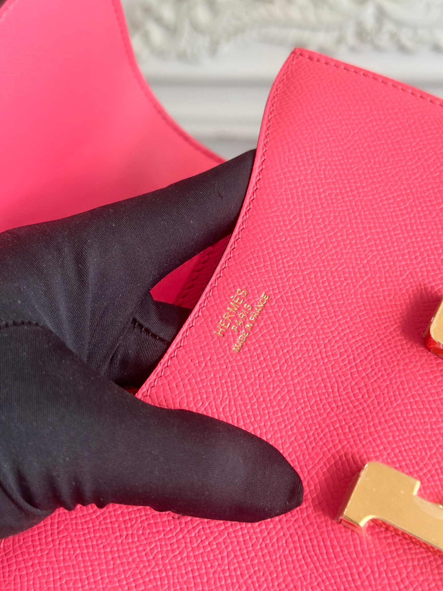 康康  空姐包  
constance  19cm  
epsom掌紋小牛皮  半收工  蠟線縫製