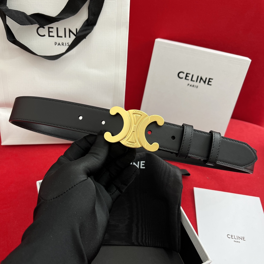 Celine/賽琳 款凱旋門腰帶 寬度3.0cm 男女通用款 💯採用數量稀少的原廠專用小牛皮 搭配精緻凱旋門搭扣 獨家頂級手工 進口邊油