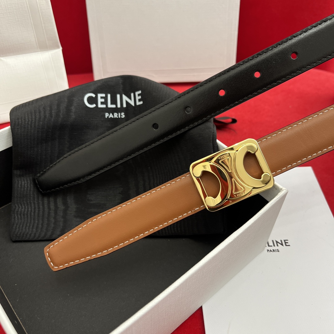 Celine/賽琳 新款凱旋門腰帶 寬度2.5cm 男女通用款 💯採用數量稀少的原廠專用小牛皮 搭配精緻凱旋門搭扣 獨家頂級手工 進口邊油