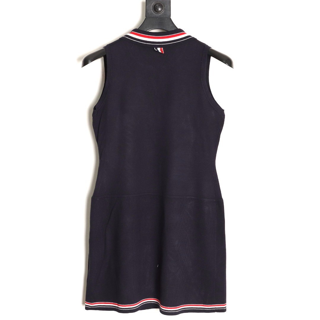 🔝THOM BROWNE TB 彩條翻領羊毛針織連衣裙
原版定制面料 輔料 
尺碼：1 2 3