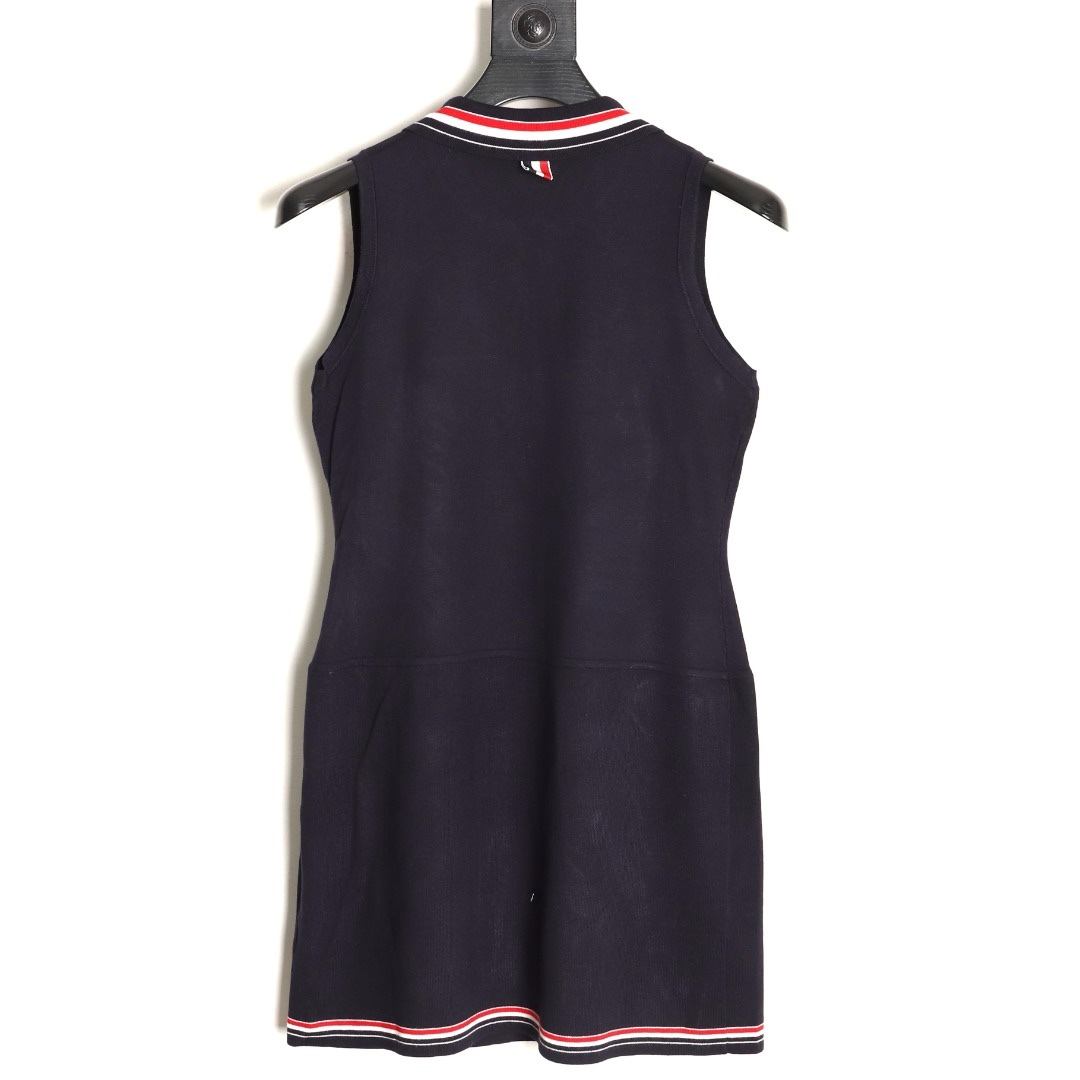 🔝THOM BROWNE TB 彩條翻領羊毛針織連衣裙
原版定制面料 輔料 
尺碼：1 2 3