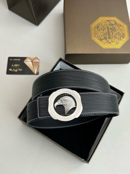 【史蒂芬】原版樹皮紋牛皮腰帶，搭配新款不鏽鋼鷹頭鑽扣，寬度3.8cm，雙面可用，長度不可調節，需要選擇合適的尺碼。具有獨特吸引力！