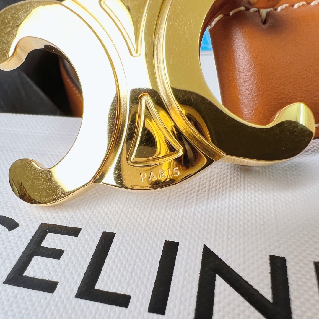 《CELINE》塞琳🇫🇷法國原廠皮料，棕色全皮 品質毋庸置疑 ，沒有更好，寬2.5cm