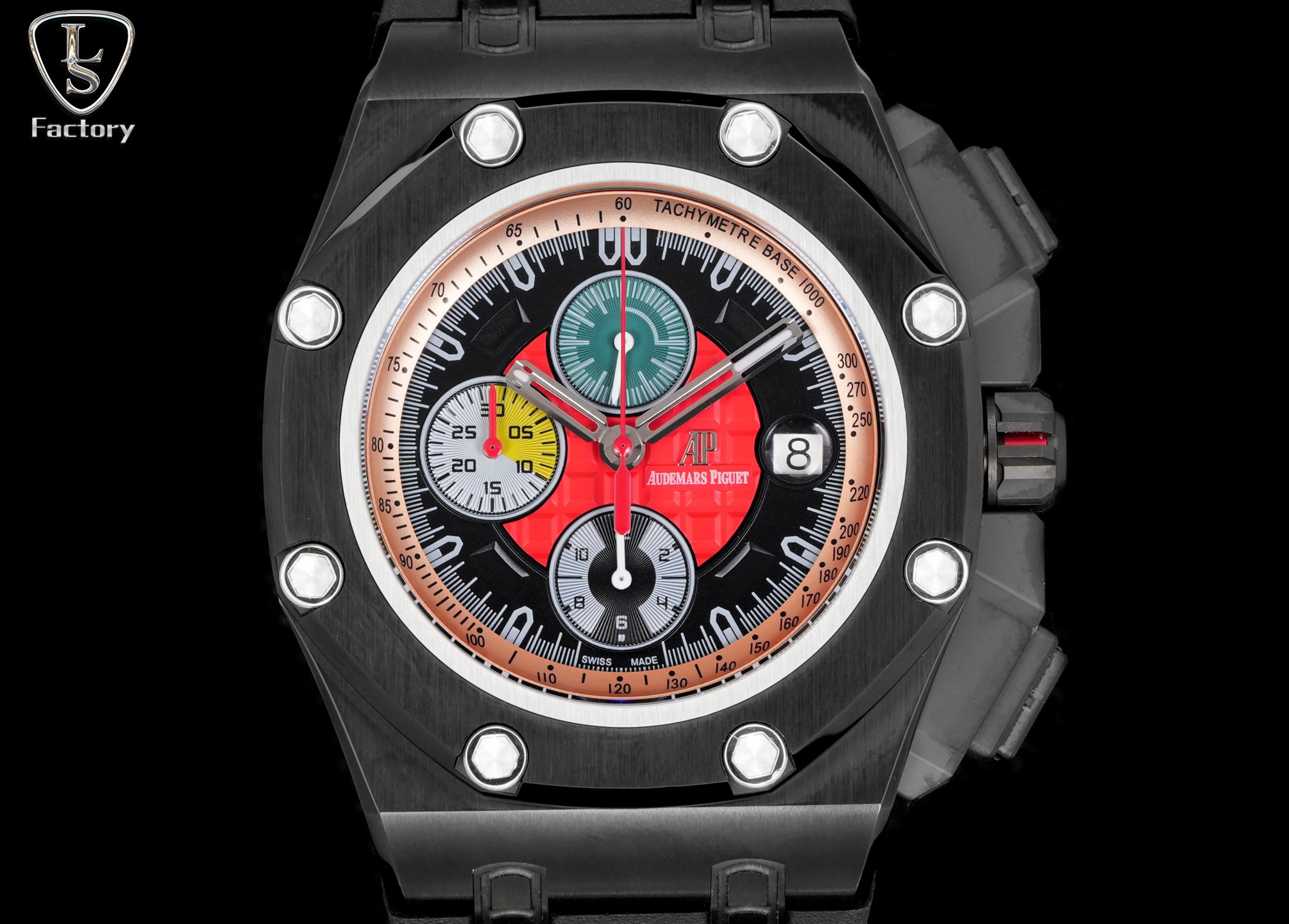 LS .Factory  愛彼  Audemars  Piguet  
邁克爾·舒馬赫皇家橡樹離岸型 26568PM.OO.A021CA.01 全新升級版，杜絕一眼假，橫空出世！
愛彼研制的邁克爾·舒馬赫皇家橡樹離岸型計時腕表採用44毫米的表徑，做到無可挑剔，堪稱天花板級別
