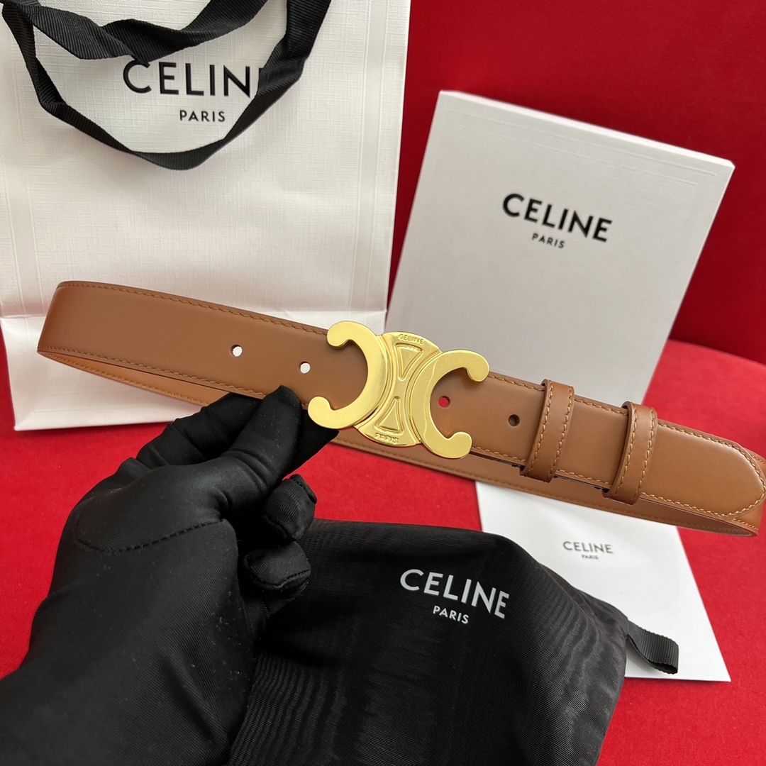 Celine/賽琳 款凱旋門腰帶 寬度3.0cm 男女通用款 💯採用數量稀少的原廠專用小牛皮 搭配精緻凱旋門搭扣 獨家頂級手工 進口邊油