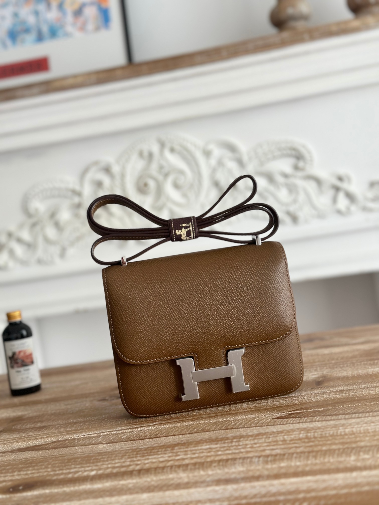 康康  空姐包  
constance  19cm  
epsom掌紋小牛皮  半收工  蠟線縫製