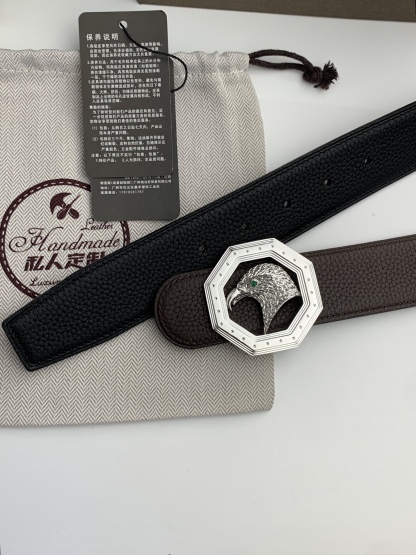 【史蒂芬】原版荔枝紋牛皮腰帶，搭配新款不鏽鋼鷹頭扣，寬度3.8cm，雙面可用，樹膏夾心，長度不可調節，尺碼（85-110）具有獨特吸引力！