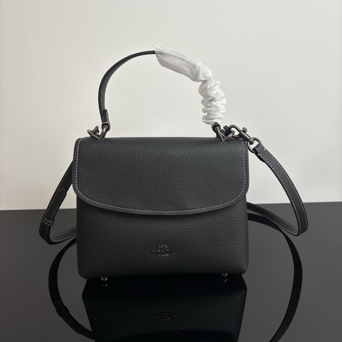 
COACH/蔻馳官方 奧萊款Emory 25女士皮質單肩手提包腋下包CCE54尺寸22.5*17.5*11